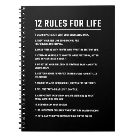 Birthday Gift 12 Rules for Life Notitieboek (Voorkant)