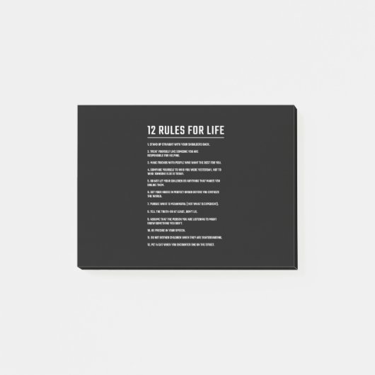 Birthday Gift 12 Rules for Life Post-it® Notes (Voorkant)