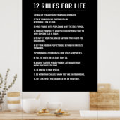 Birthday Gift 12 Rules for Life Poster (Keuken)