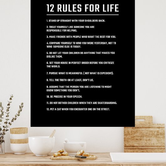 Birthday Gift 12 Rules for Life Poster (Keuken)