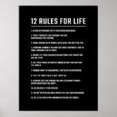 Birthday Gift 12 Rules for Life Poster (Voorkant)