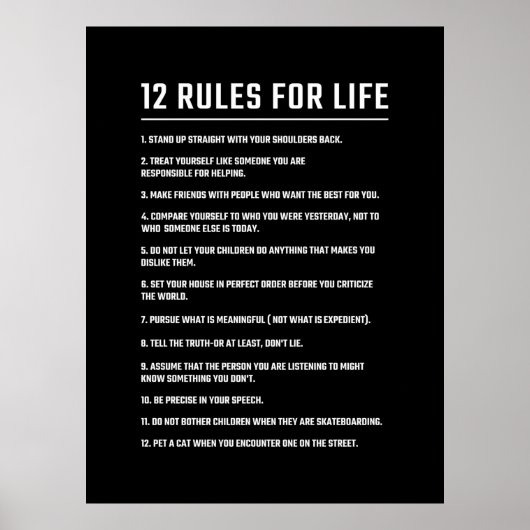 Birthday Gift 12 Rules for Life Poster (Voorkant)