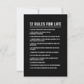 Birthday Gift 12 Rules for Life RSVP Kaartje (Voorkant)