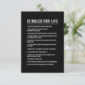 Birthday Gift 12 Rules for Life RSVP Kaartje (Staand voorkant)