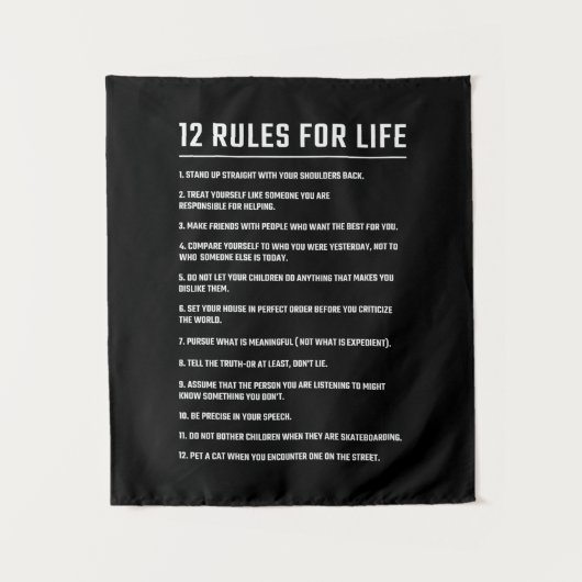 Birthday Gift 12 Rules for Life Wandkleed (Voorkant)