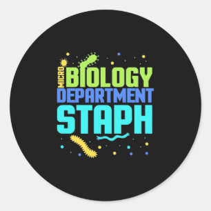 Birthday Gift Afdeling microbiologie Staph Ronde Sticker