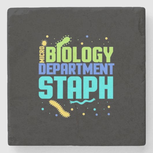 Birthday Gift | Afdeling microbiologie Staph Stenen Onderzetter (Voorkant)