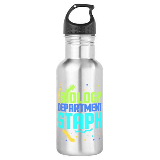 Birthday Gift | Afdeling microbiologie Staph Waterfles (Voorkant)