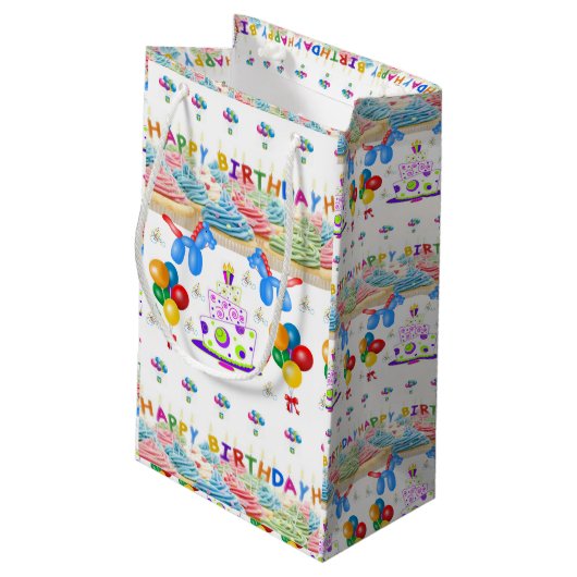 Birthday Gift Bag Klein Cadeauzakje (Achterkant Gekanteld)