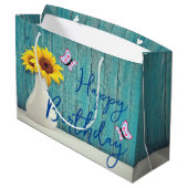 Birthday Gift Bag - Klein, glanzend Groot Cadeauzakje (Achterkant Gekanteld)