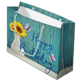 Birthday Gift Bag - Klein, glanzend Groot Cadeauzakje (Voorkant Gekanteld)