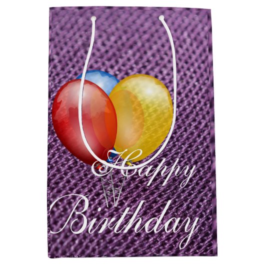 Birthday Gift Bag - Klein, glanzend Medium Cadeauzakje (Voorkant)