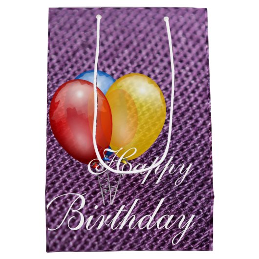 Birthday Gift Bag - Klein, glanzend Medium Cadeauzakje (Achterkant)