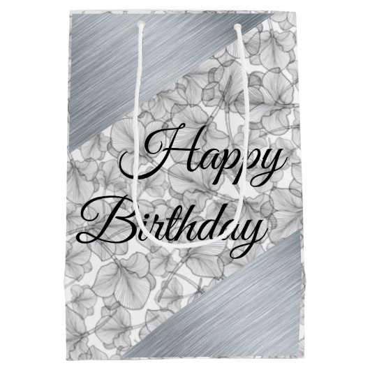 Birthday Gift Bag - Klein, glanzend Medium Cadeauzakje (Achterkant)