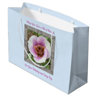 Birthday Gift Bag met Unique Clay Mariposa Lily Groot Cadeauzakje