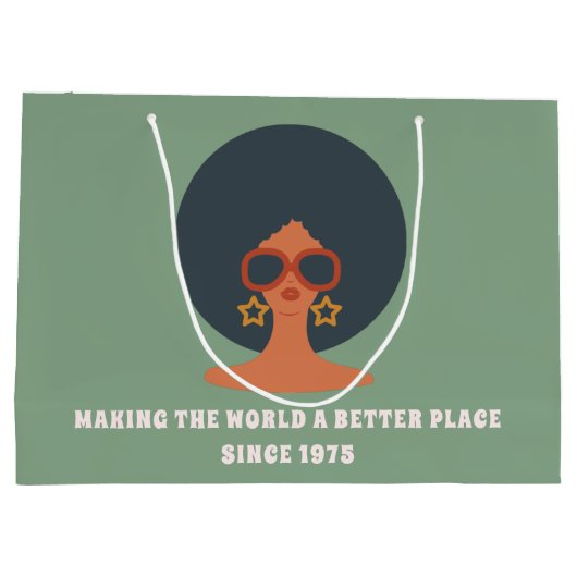 Birthday Gift Bag uit 1970 Groot Cadeauzakje (Achterkant)