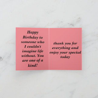 birthday gift card, Pink Kaart