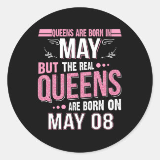 Birthday Gift | De koningin wordt geboren in mei G Ronde Sticker