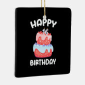 Birthday Gift | Fijne 16de verjaardag Keramisch Ornament (Rechts)