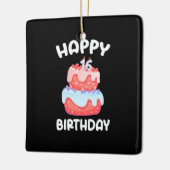 Birthday Gift | Fijne 16de verjaardag Keramisch Ornament (Links)
