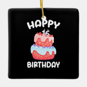 Birthday Gift Fijne 16de verjaardag Keramisch Ornament
