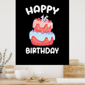 Birthday Gift | Fijne 16de verjaardag Poster (Keuken)