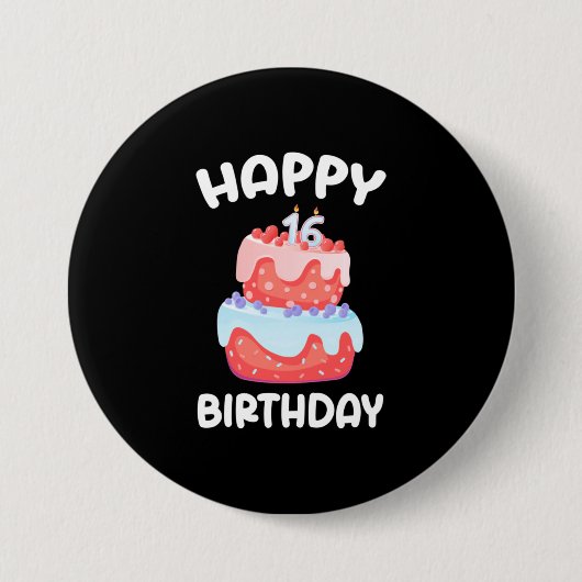 Birthday Gift | Fijne 16de verjaardag Ronde Button 7,6 Cm (Voorkant)