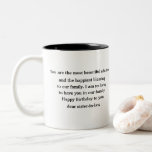 Birthday Gift for Sister in Law  Tweekleurige Koffiemok<br><div class="desc">Een perfect cadeau voor je zuster in de wet.</div>