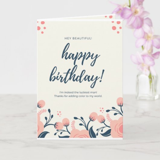 Birthday Gift for Vriendin Folded Wenskaart Kaart (Orchidee)