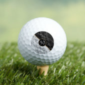 Birthday Gift Golf Balls Black White Marble Golfballen (Insitu Shirt)