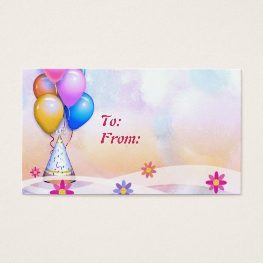 Birthday Gift Label Visitekaartjes (Voorkant)