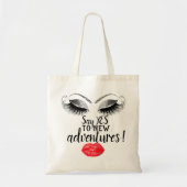 Birthday Gift Lash Makeup Kiss Lip Red Custom 16 t Tote Bag (Voorkant)
