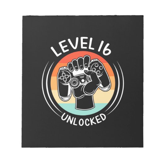 Birthday Gift | Level 16th Birthday Unlocked Notitieblok (Voorkant)