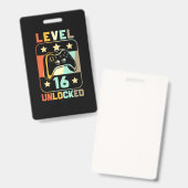 Birthday Gift |  niveau 16 ontgrendeld Badge (Voor- en achterkant)