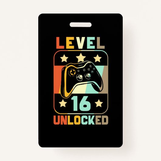Birthday Gift |  niveau 16 ontgrendeld Badge (Voorkant)