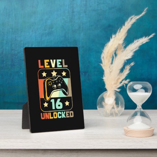 Birthday Gift | niveau 16 ontgrendeld Fotoplaat (Zijkant)