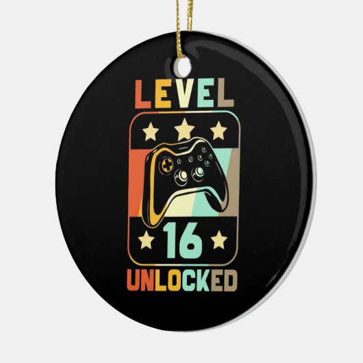 Birthday Gift |  niveau 16 ontgrendeld Keramisch Ornament (Links)