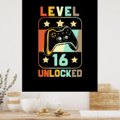 Birthday Gift | niveau 16 ontgrendeld Poster (Keuken)