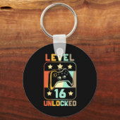 Birthday Gift |  niveau 16 ontgrendeld Sleutelhanger (Voorkant)