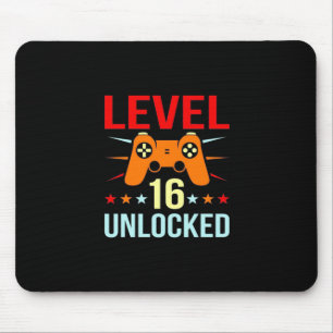 Birthday Gift Niveau 16 Onvergrendelde gamer Muismat