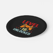 Birthday Gift | Niveau 16 Onvergrendelde gamer Papieren Bordje (Gekanteld)