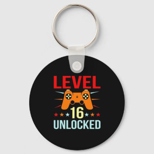 Birthday Gift Niveau 16 Onvergrendelde gamer Sleutelhanger