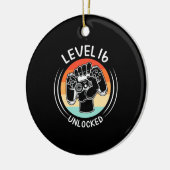 Birthday Gift | Niveau 16e verjaardag niet vergren Keramisch Ornament (Links)