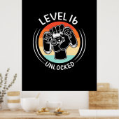 Birthday Gift | Niveau 16e verjaardag niet vergren Poster (Keuken)