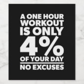 Birthday Gift One Hour Workout No Excuses Wijn Etiket (Enkel label)