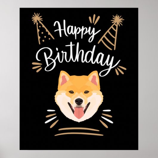 Birthday Gift Shiba Inu Poster (Voorkant)