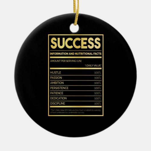 Birthday Gift Succes Nutritional Facts Keramisch Ornament (Voorkant)