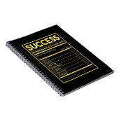 Birthday Gift Succes Nutritional Facts Notitieboek (Rechterzijde)