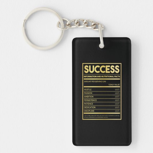 Birthday Gift Succes Nutritional Facts Sleutelhanger (Voorkant)