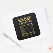 Birthday Gift Succes Nutritional Facts Vierkante Sticker (Envelop)